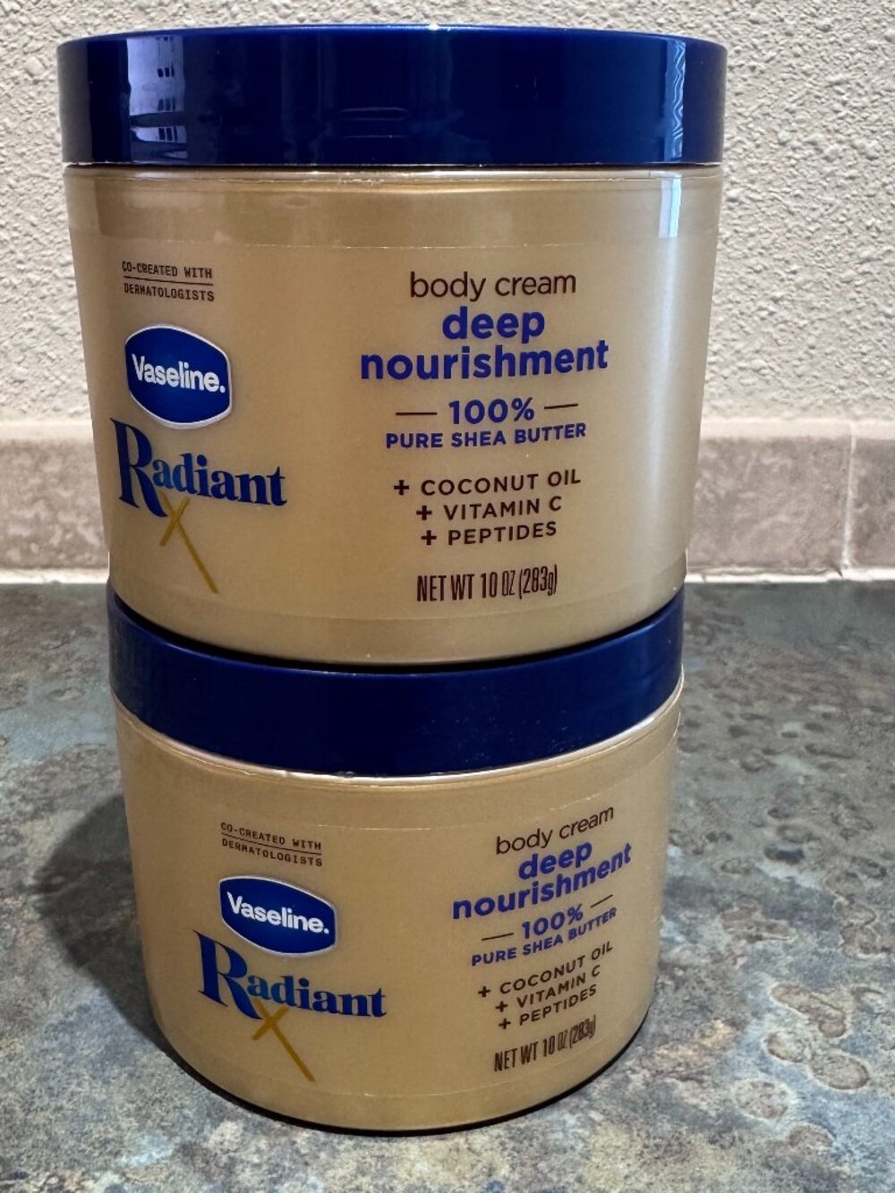 Vaseline Radiant Deep Nourishment Shea Butter Body Cream - 2 Pack